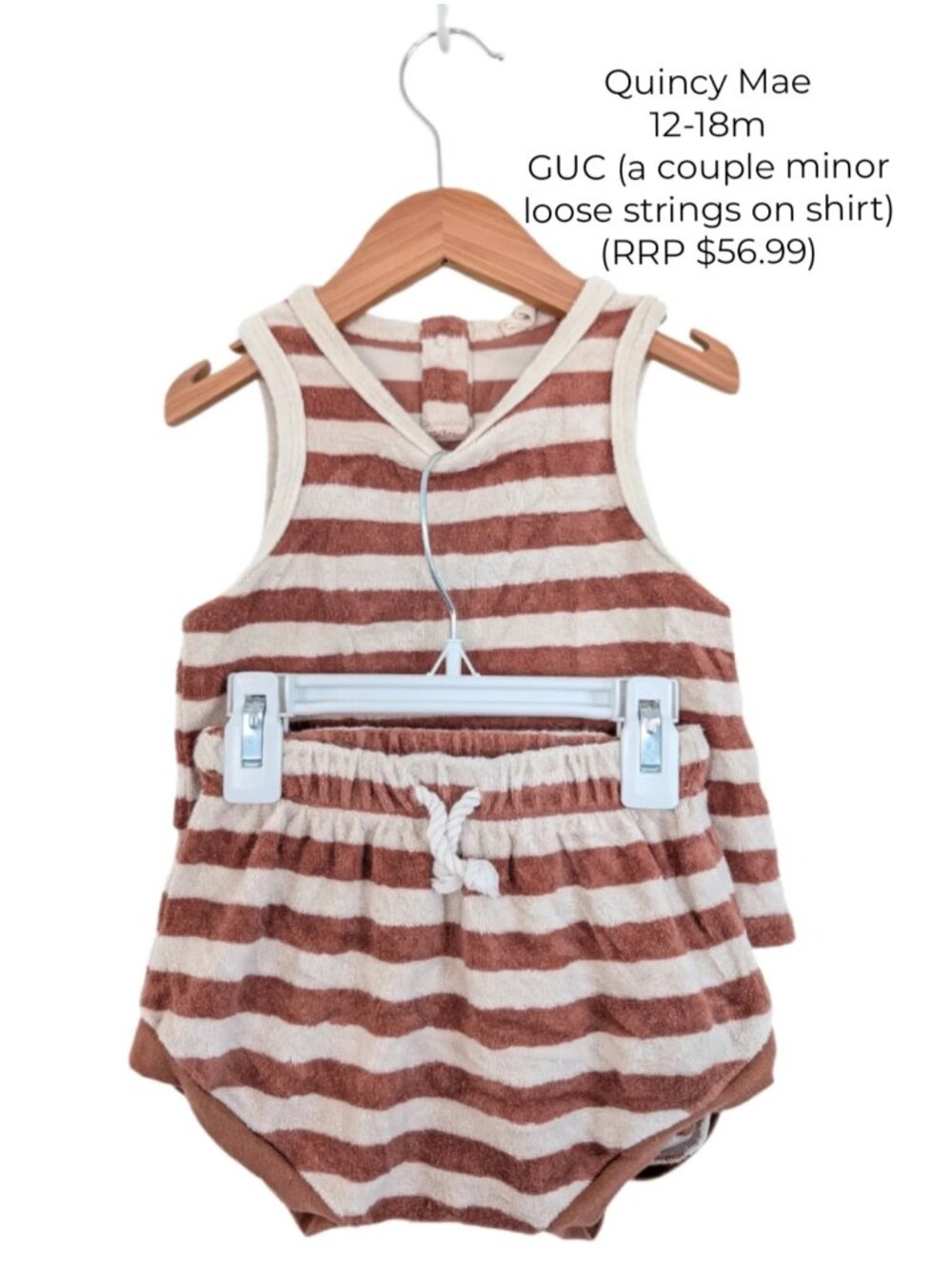 Quincy Mae Striped Terry Cloth Tank & Shorts‎ Set 12-18m | Toddler Summer Sets